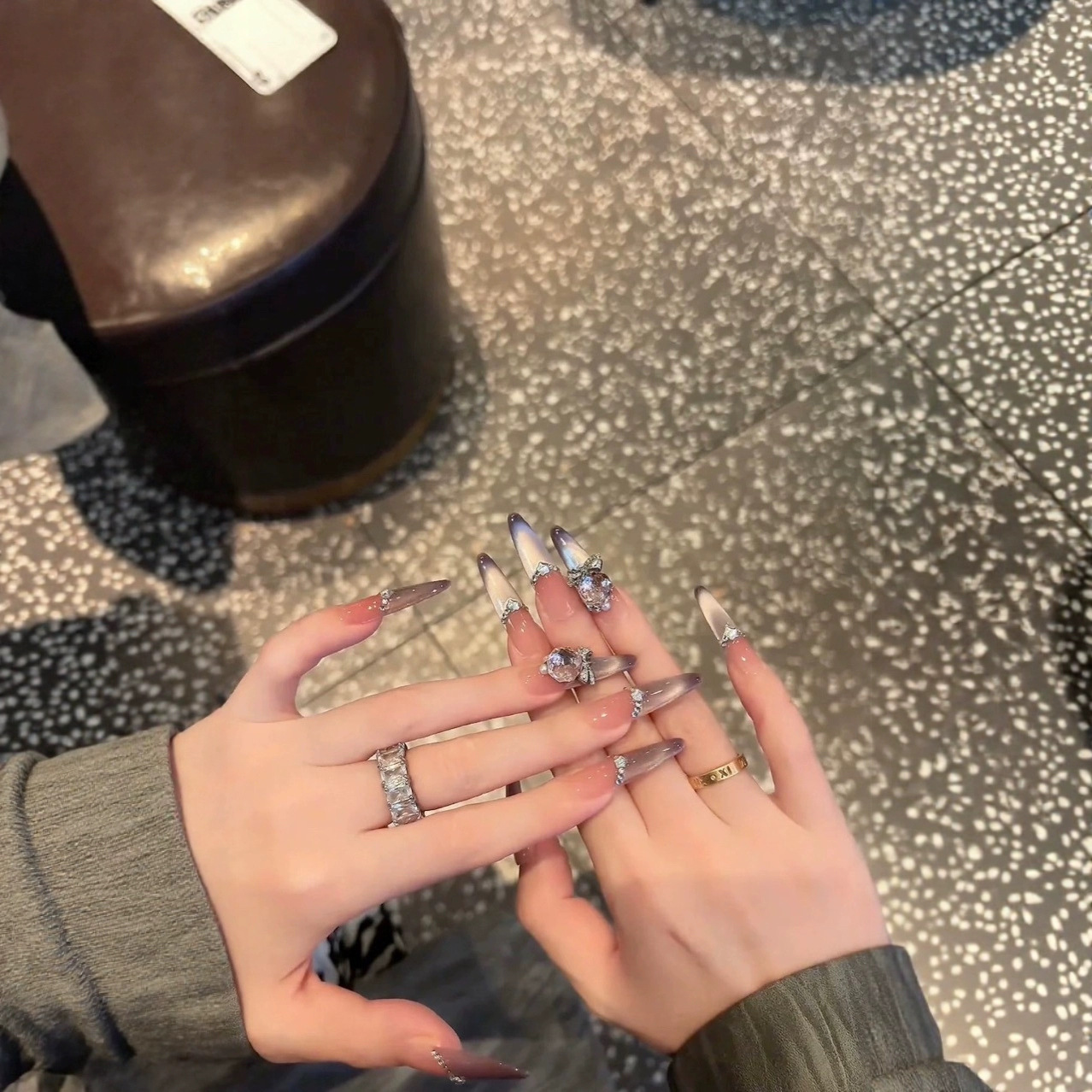 Summer Has Not yet Arrived, but the Nail Art Is Beautiful. Nail Tips with Zircon, Medium Length, Long Length, Short Length, Wearable Nails, Purely Handmade