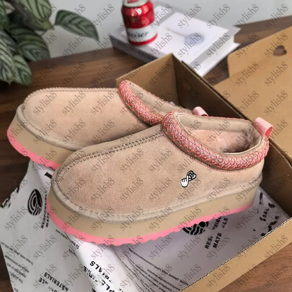 In-Stock U Brand New Snow Boots Thick-Soled Low-Top Original Label Original Box Solid Color Classic Versatile Thickened Warm Snow Boots