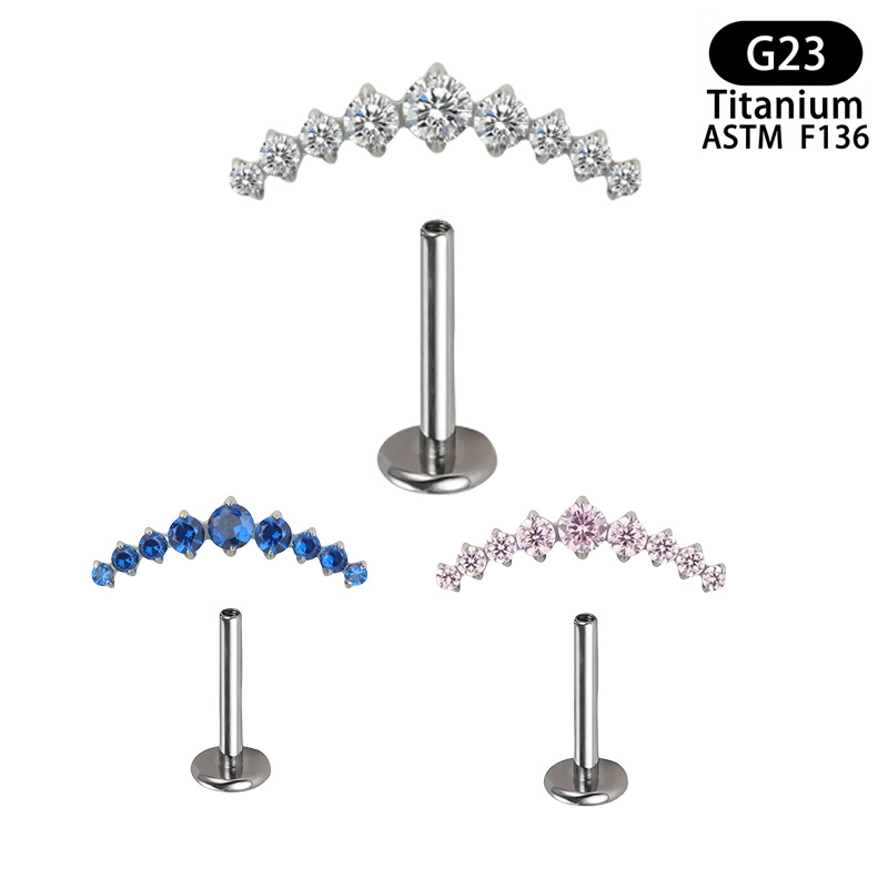 Titanium Alloy Curved Row Diamond Earrings Wholesale Zircon Curve Personalized Niche Light Luxury Ear Bone Nails Inner Spiral Jewelry