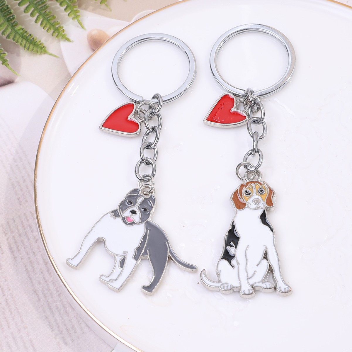 Xiyin Pinduoduo Label Bully Dog Metal Pet Keychain Pendant Zinc Alloy Creative Keychain Car Gift
