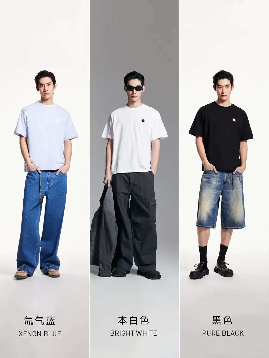 Jack Jones Men's 2025 Summer New arrival Reflective letter Men Short Sleeve T-Shirt Offset Printed Bottoming Shirt Loose