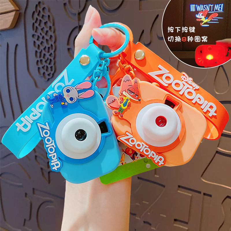 Genuine Creative Cartoon Zootopia Projection Camera Keychain Couple Schoolbag Pendant Keychain Small Gift