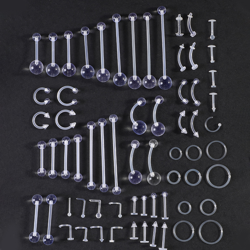 Cross-Border Acrylic Transparent Earrings Wholesale Amazon Spot Barbell Thread Invisible Student Earrings Piercing Jewelry