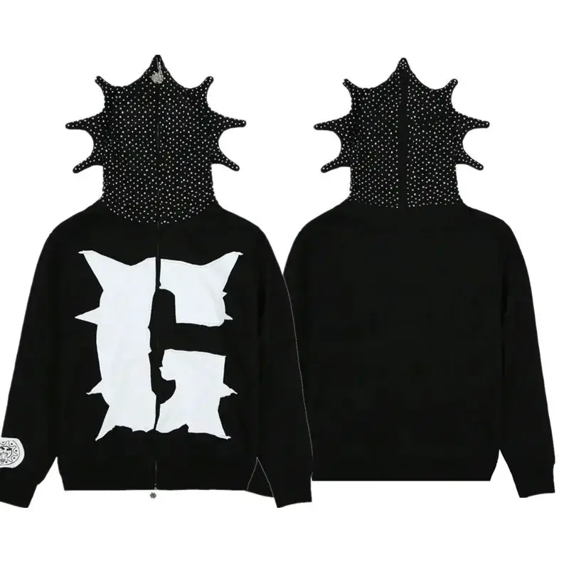 Gothic Punk Sweatshirt Setwear Women Print Long Sleeve Hoodi