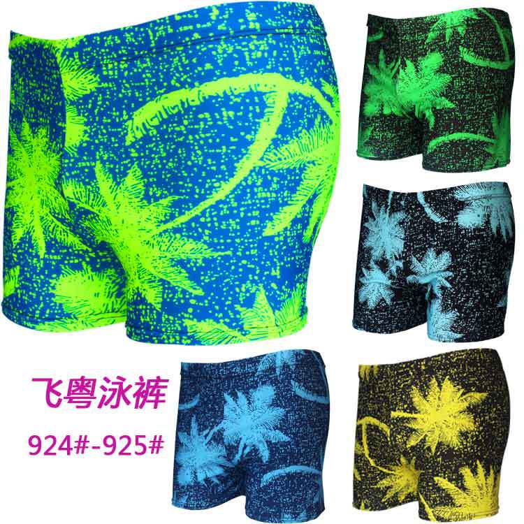 Factory wholesale new swimming trunks printed swimming trunks fashion quick-drying high-elastic flat-legged swimming trunks large size hot spring swimming trunks