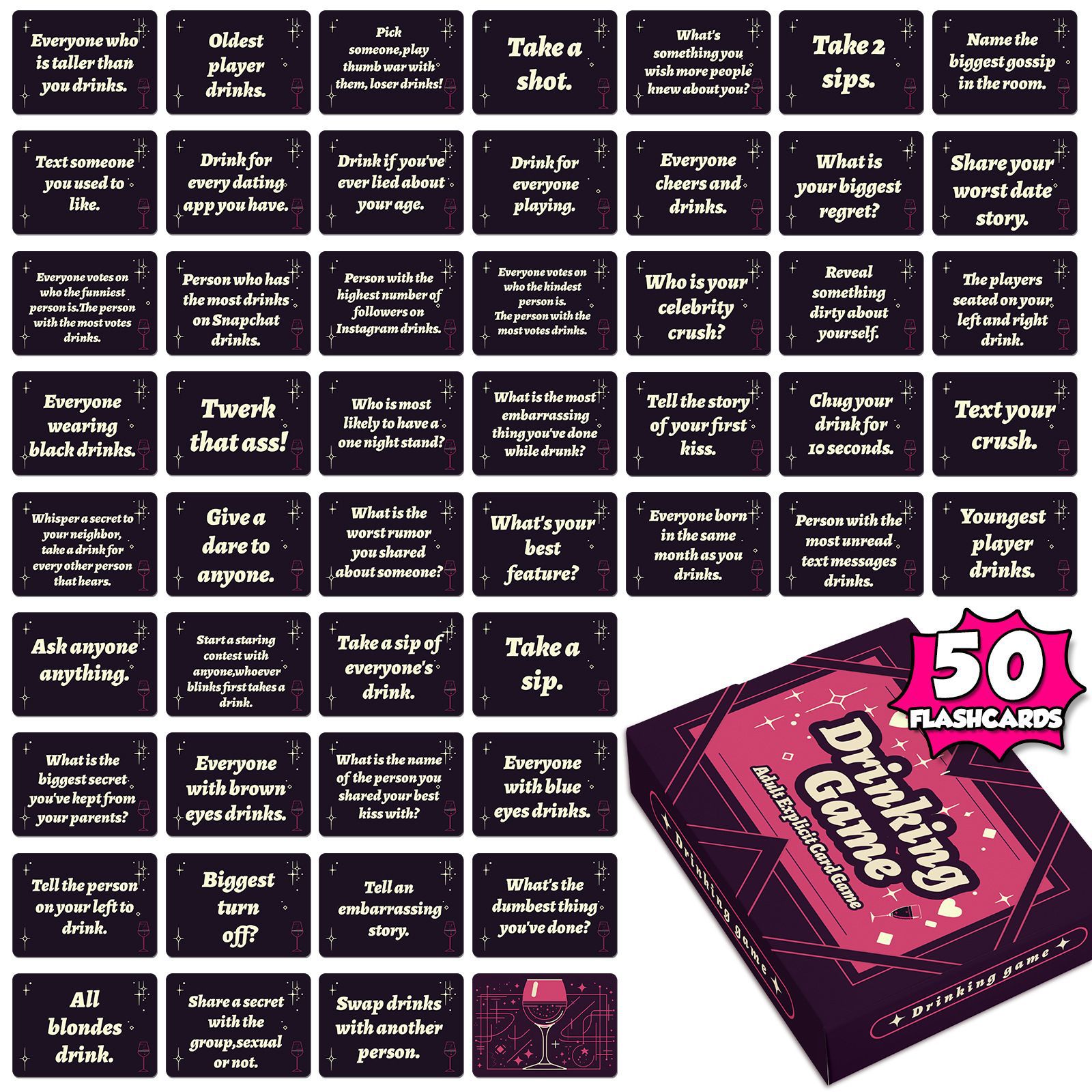 50 adult wine table game cards multi-person party dinner group to build warm-up table game cards Amazon cross-border