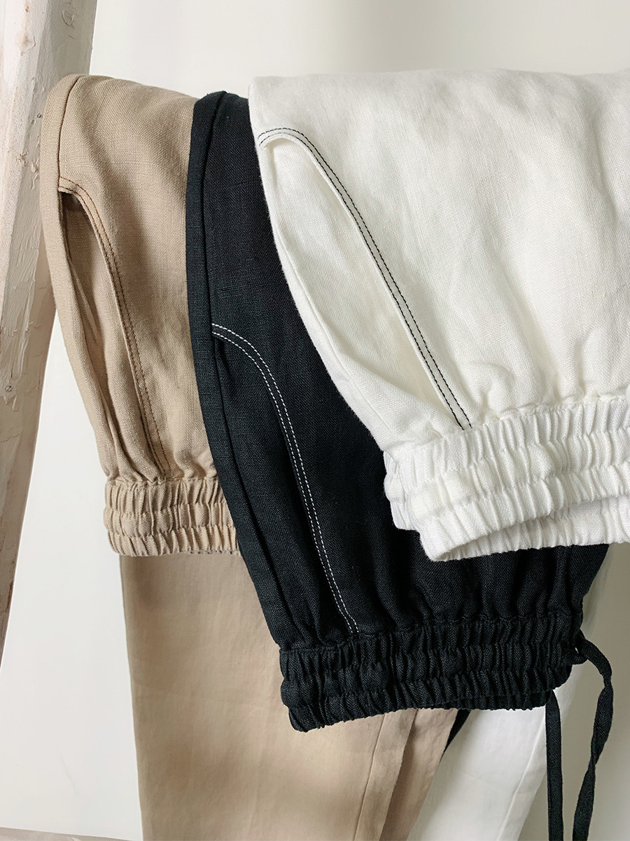 Plus Spring and Autumn Linen Pants Women's Good Production Linen French Rain Dew Linen Commuting Harem Pants