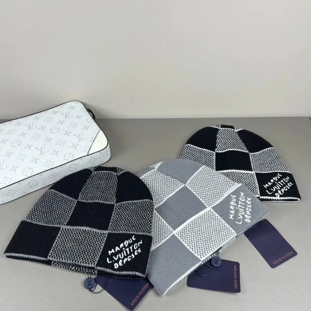 Louis Vuitton Monogram Checkered Beanies