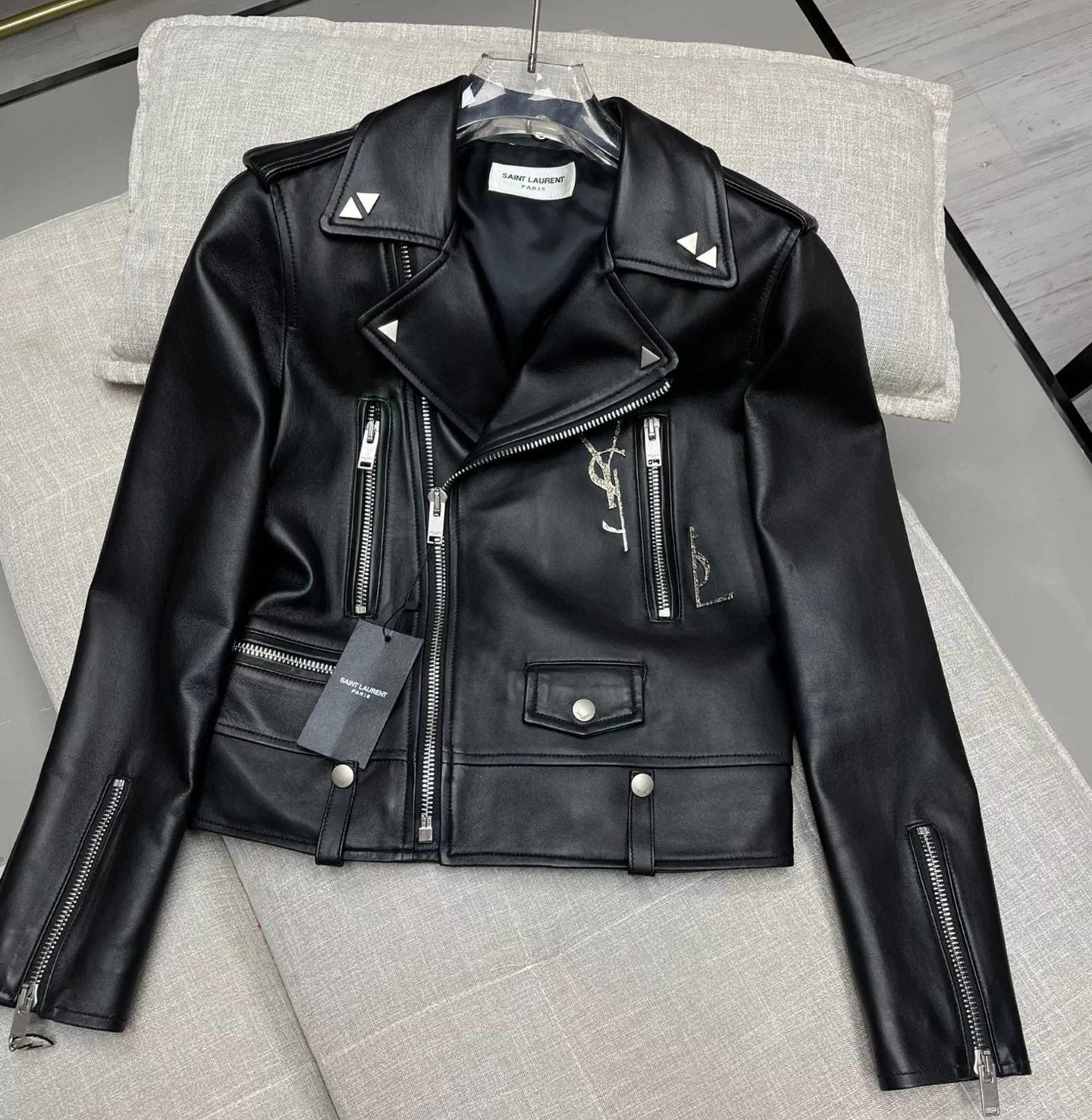 Saint Laurent Paris Leather Biker Jacket