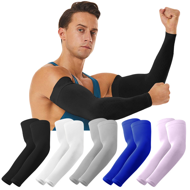 Summer Outdoor Sports Sun Protection Sleeves for Women Golf Seamless Ice Silk Arm Guards High Elastic Breathable Driving and Cycling Ice Sleeves
