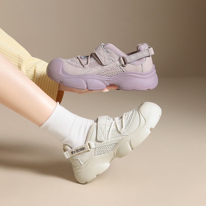 Zhr Thick-Soled Outdoor Casual Shoes 2026 Women's Shoes Spring and Autumn New Soft-Soled Lightweight Sports Shoes Hiking Shoes for Women