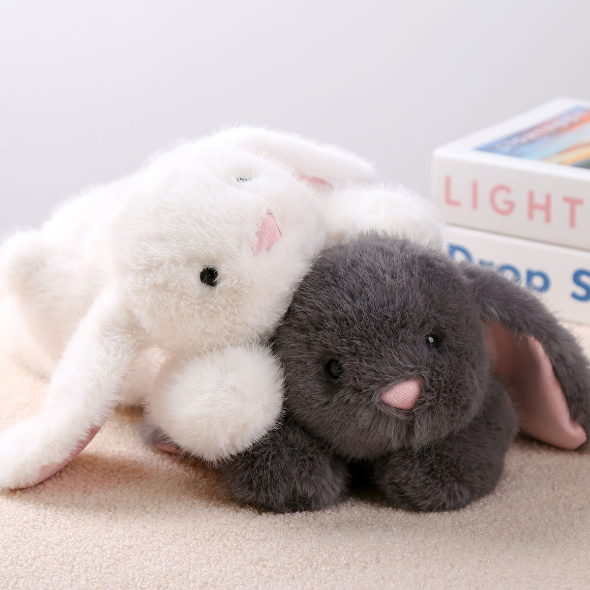Seth Doodle Lie Pose Aggie Rabbit Plush Toy Children Sleeping Doll Ear Drop Rabbit Doll Gift Gift Wholesale