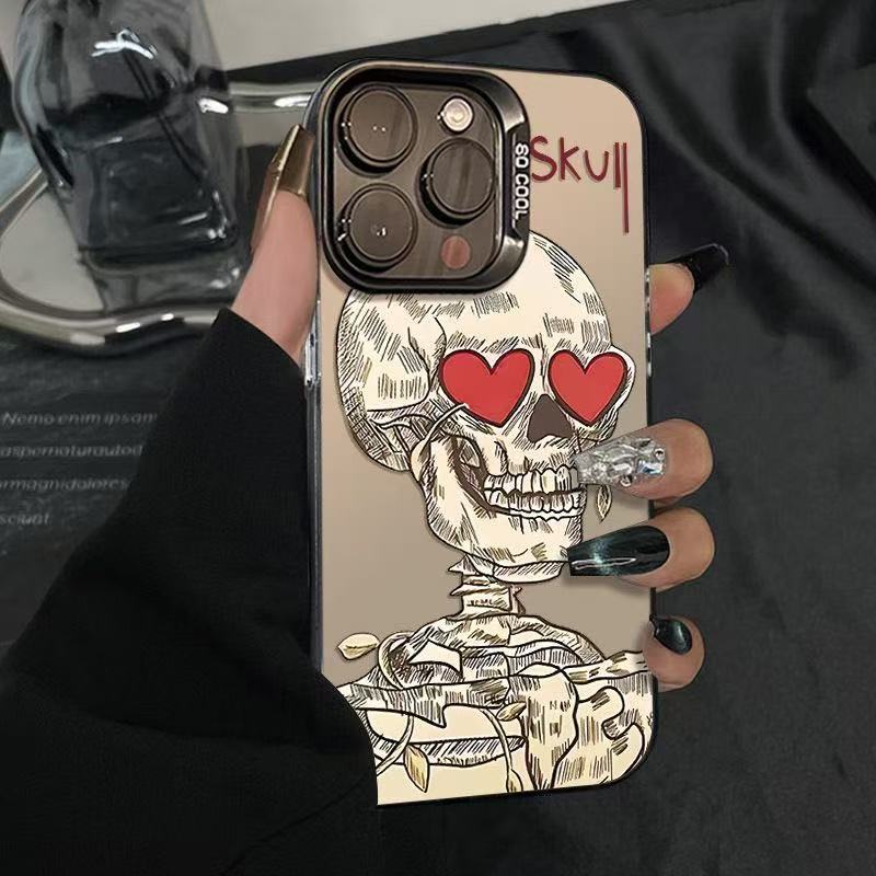 Colorful Skull Suitable for Apple 16 Pro Max Phone Case Personalized Vitality Case iPhone 15/14/13 European and American 12