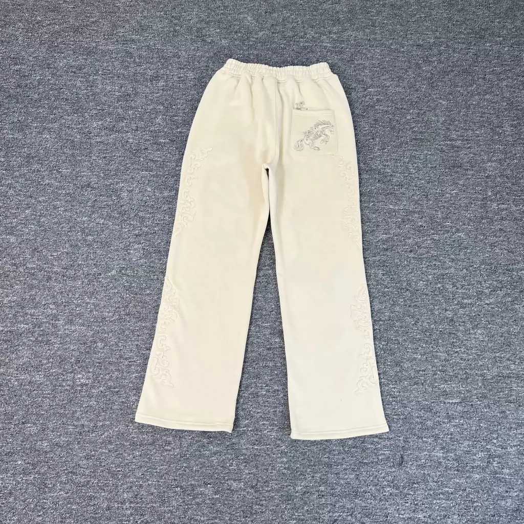 Derschutze Western Jogger Denim Embroidery Printed Fleece Running Casual Pants