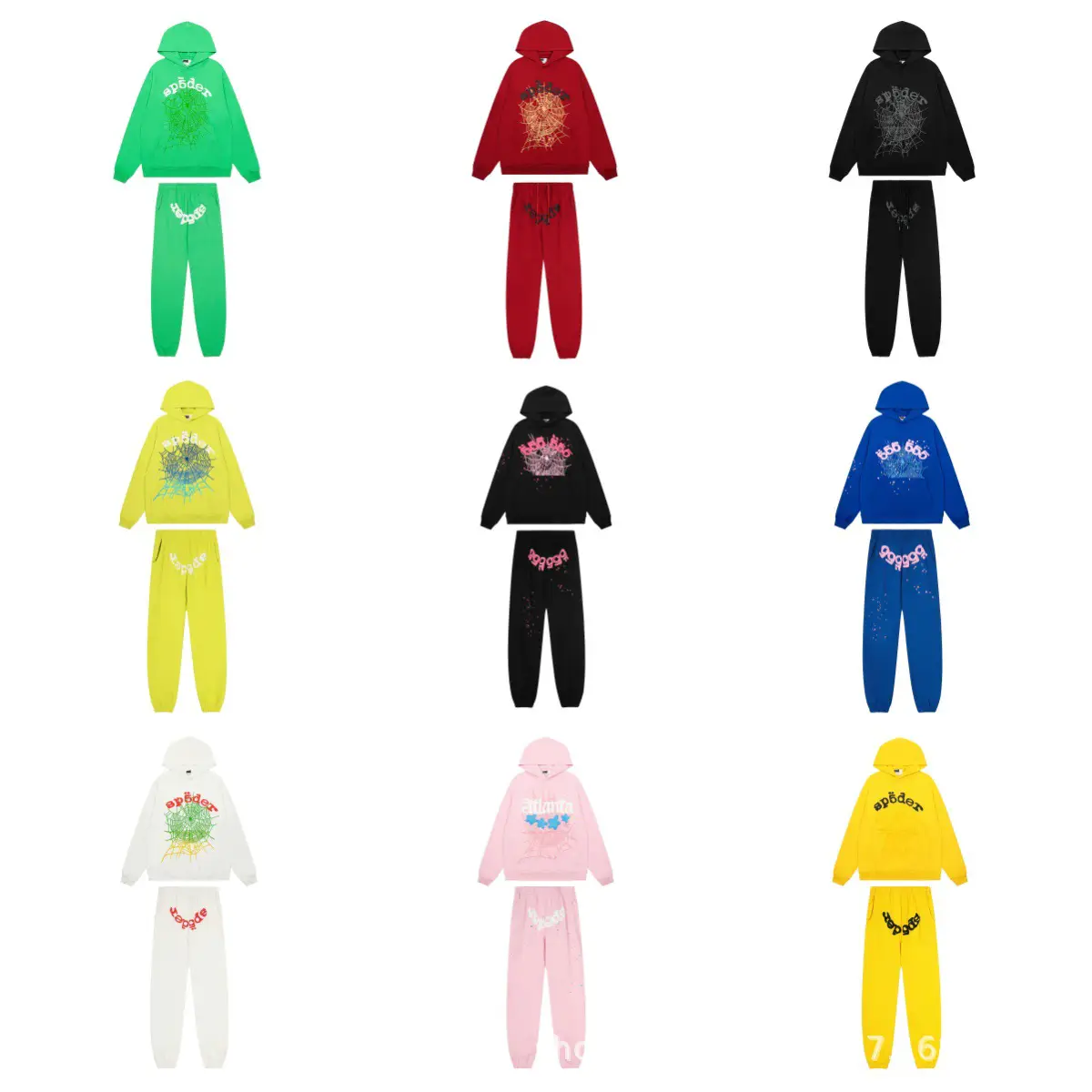 2025 Autumn/Winter Hip-Hop Singer Young Thug's Same Style Foam Letter Couple Hoodie Sweatshirt Can Be Matched with Suit
