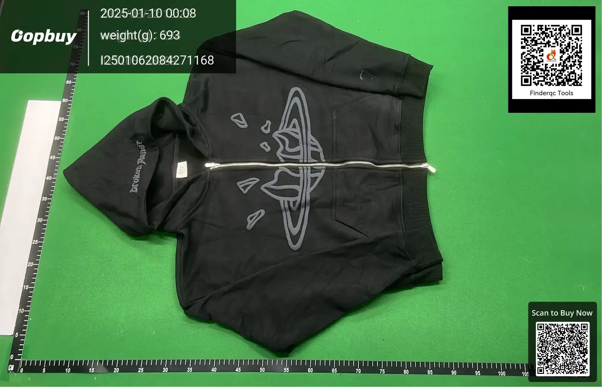 Cross-border beauty tide BROKEN PLANET autumn and winter letters new suit fleece-lined hooded sweater sweater jacket