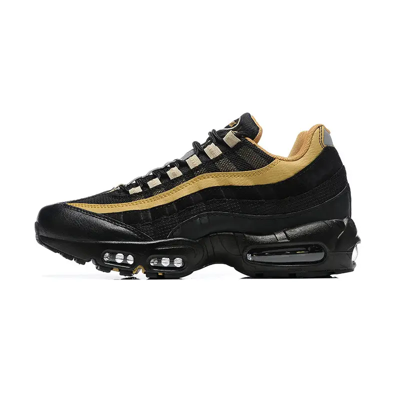 【Lizhen】New Men's Shoes, Thick-Soled Retro Running Shoes, Classic Air-Cushion Shoes, Men's Dark Gray and Black Comfortable New Sports Shoes