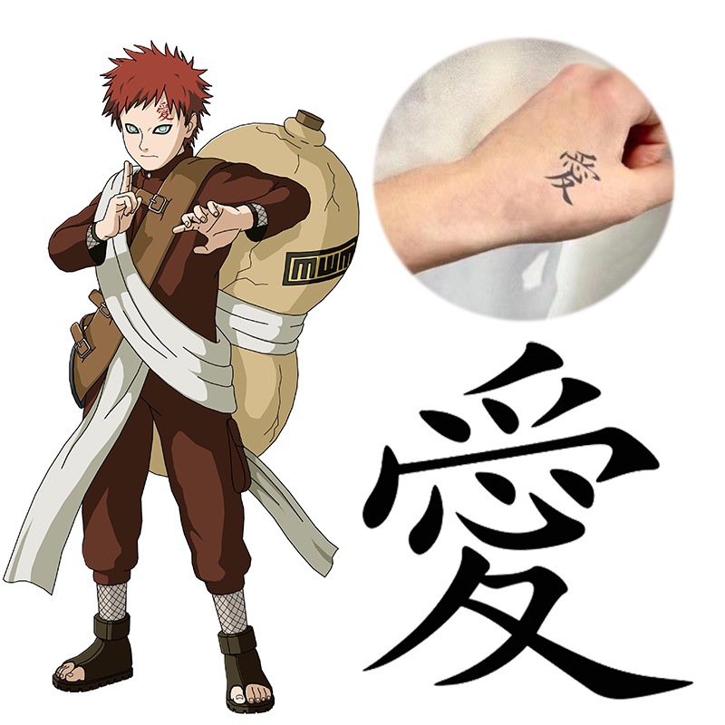 Anime Naruto I Love Luo Tattoo Sticker Love cos Personalized Waterproof Lasting Sticker Foto QC de 1688 na Qualit.ly