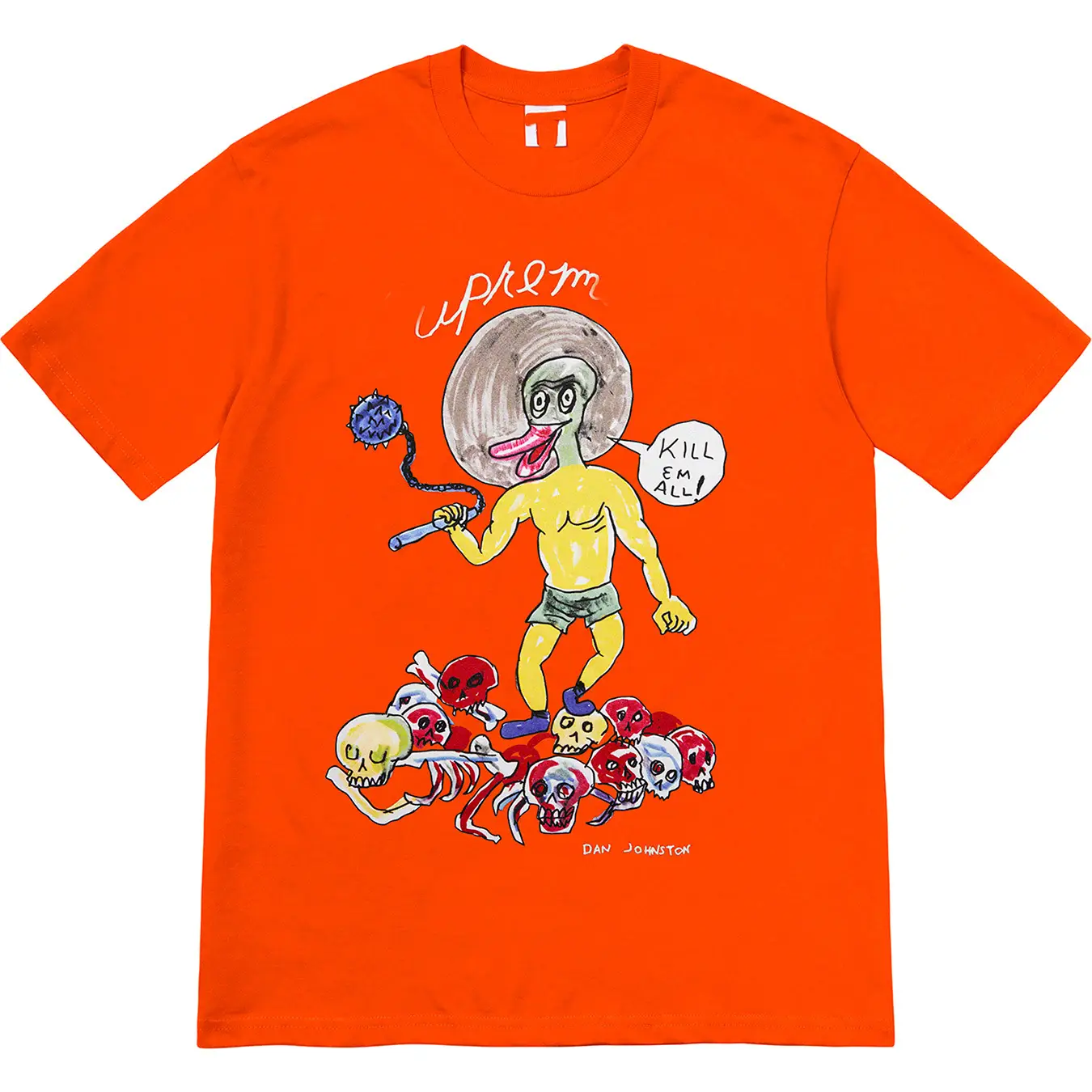 20Ss Daniel Johnston Kill Em All Tee Duck Cartoon Skull Short-Sleeved T-Shirt for Men and Women