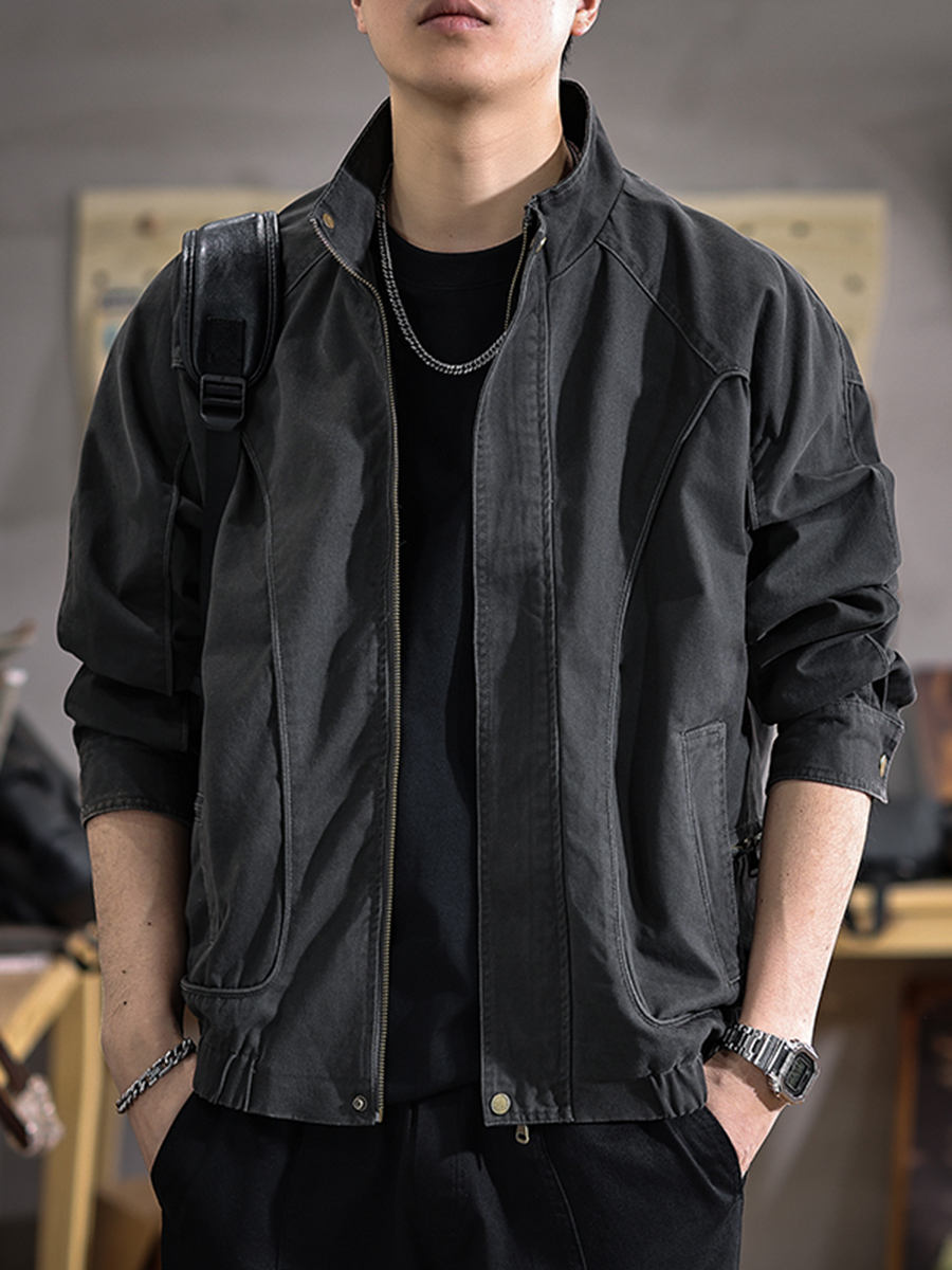 Trendy Stand-Collar Pilot Jacket for Men, Autumn/Winter 2025 New Style Workwear Men's Coat