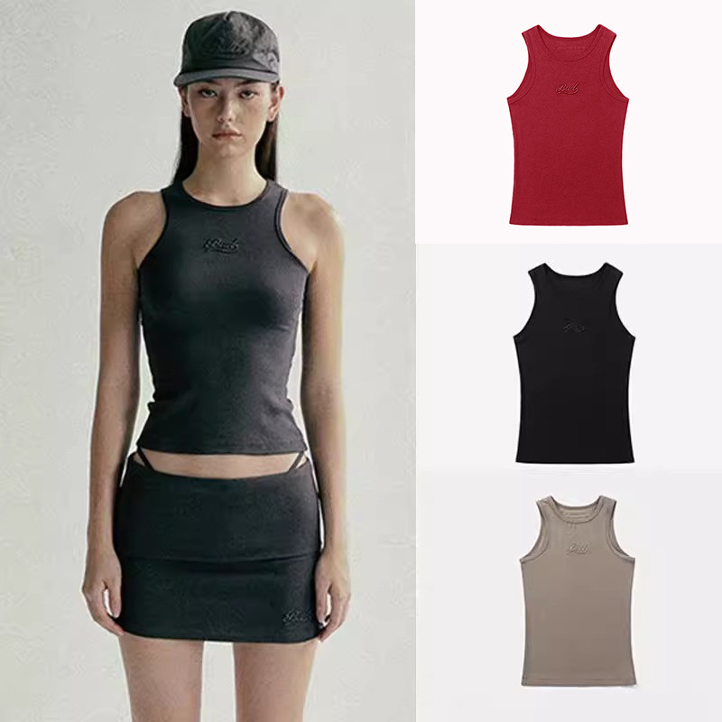 Korean Badblood Bcac Series American Sexy Racer Vest Suspbottomer Female Niche Embroidered Bottoming Top