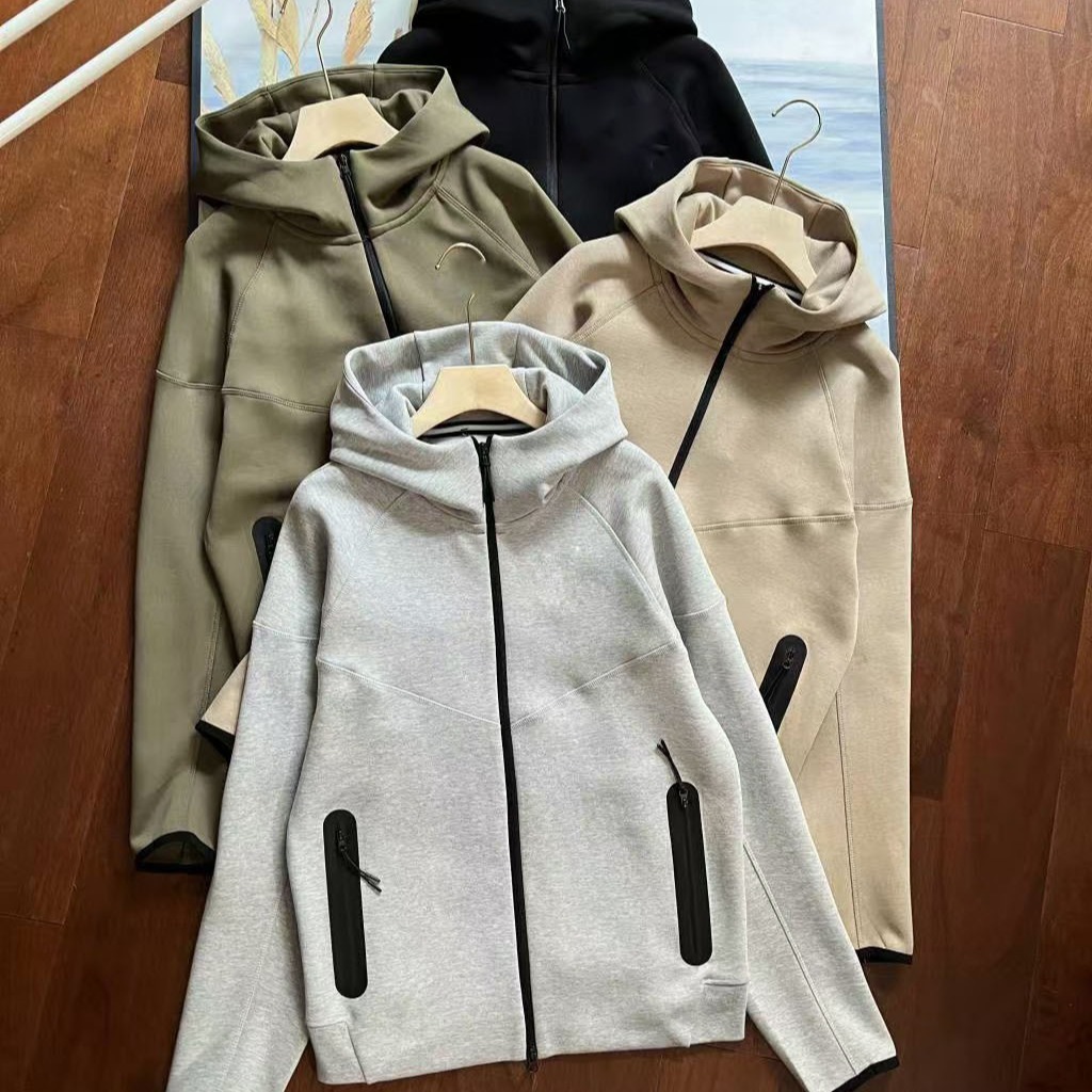 Autumn 2024 new multi-color men's casual sports hooded double-sided adhesive zipper cardigan jacket 922 coat