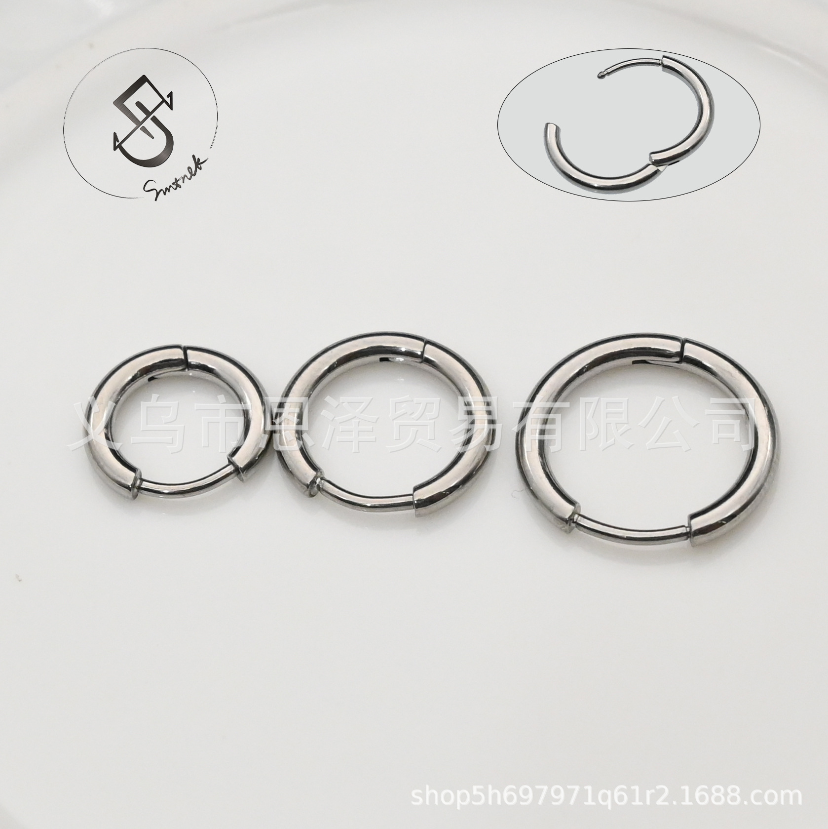 Smtnek Astm F-136 Implant-Grade Titanium Alloy Hoop Earrings, Ear Clips, Nose Rings, Piercing Nose Jewelry, Ear Accessories
