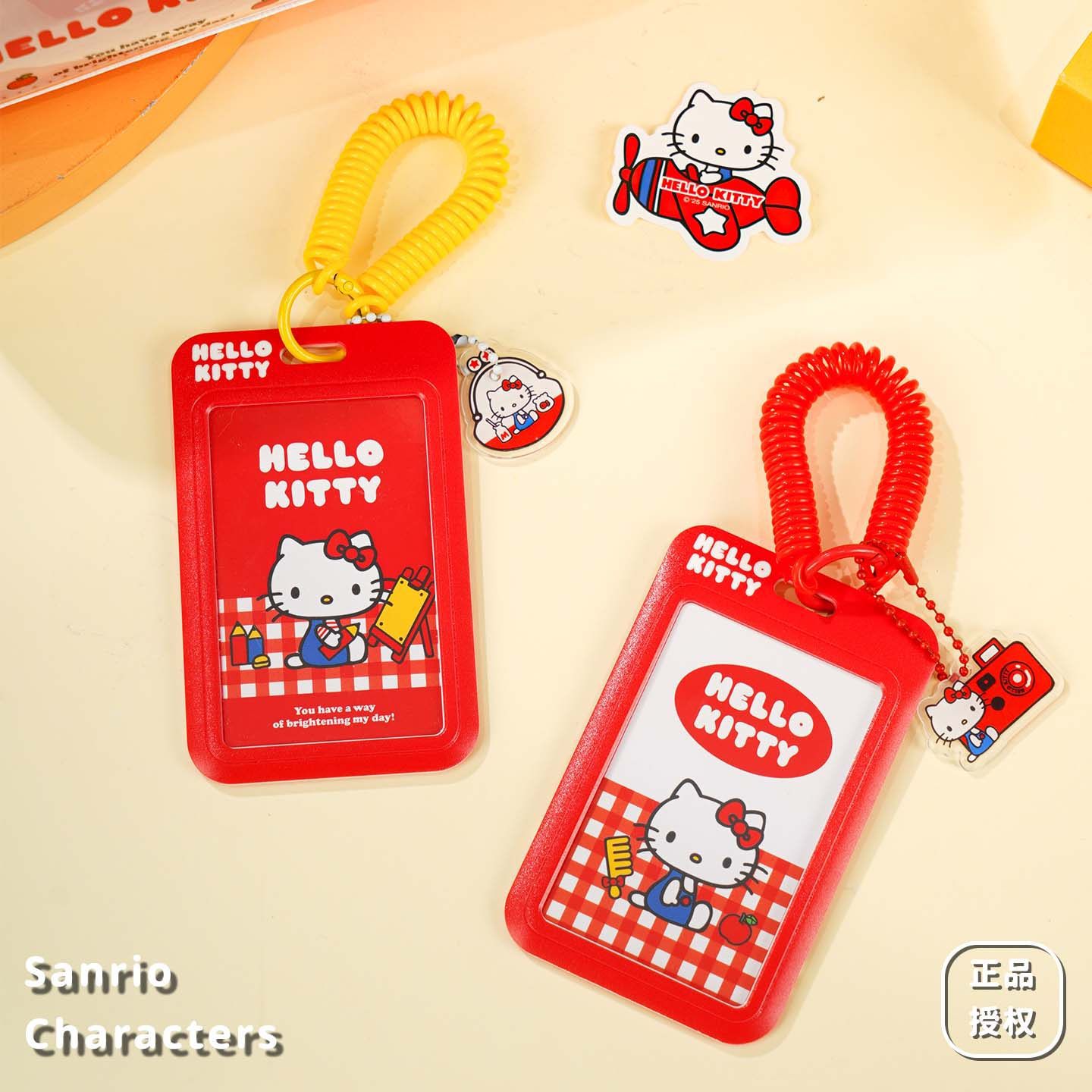 Sanrio Officially Authorized Hello Kitty Card Holder, Student Meal Card, Bus Card, Id Holder with Lanyard, Cute