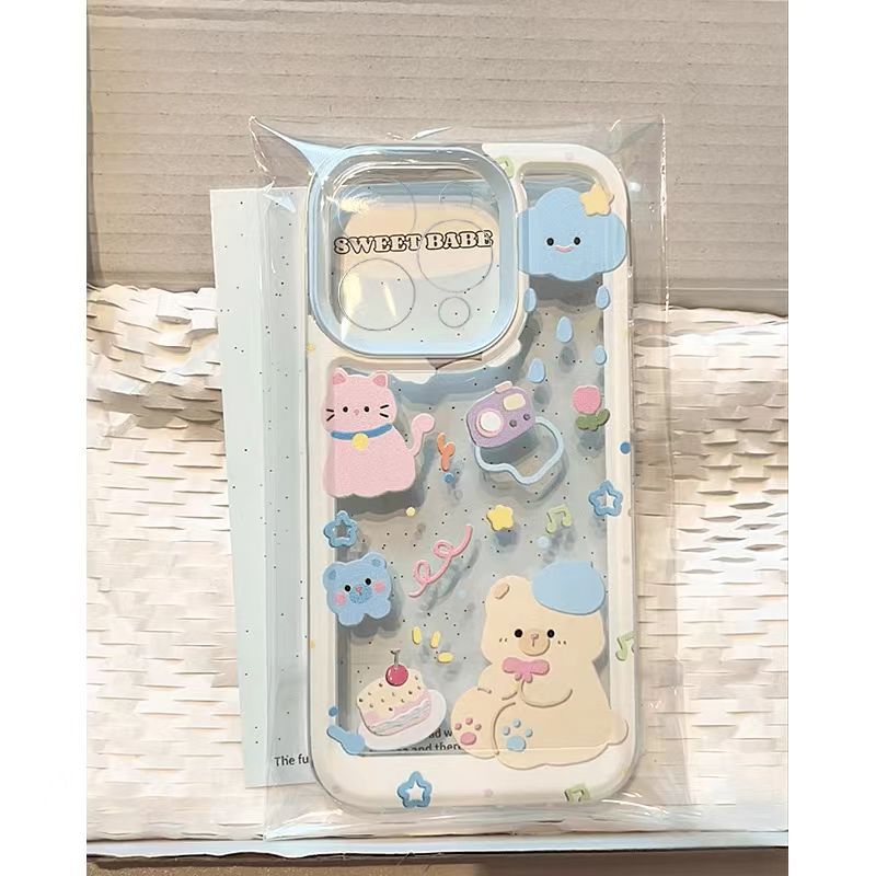 Summer Bear for Apple 15PROMAX mobile phone case iPhone14 small fresh 13 new 12 soft case all-inclusive