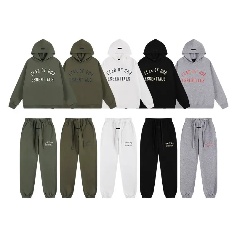 FOG Line ESSENTIALS Niche style Trendy Hooded Sweatshirt Pants Men and Women American Loose Couple Suit