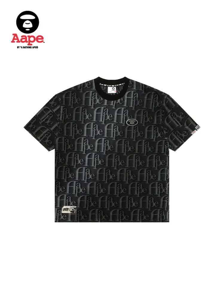 Aape Flagship Store Men's Spring and Summer letter Jacquard Gradient Trendy Casual Short Sleeves T-Shirt 1664Xxo