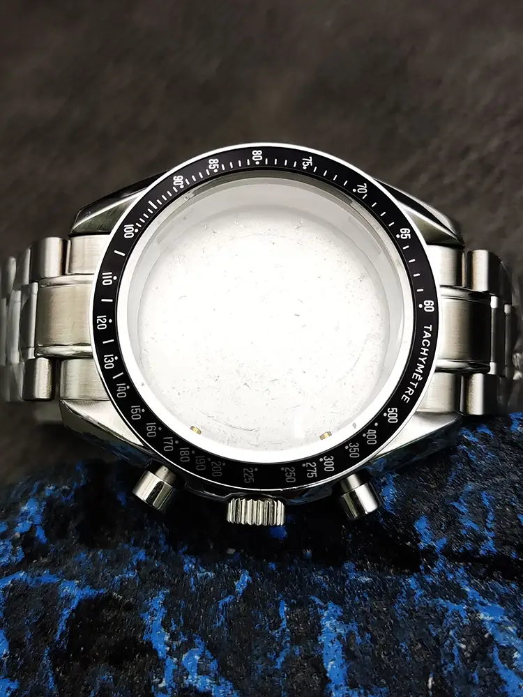 New 40mm Speedmaster Watch Case Suitable for Vk63 Movement Stainless Steel Strap Chronograph Case Solid Bottom