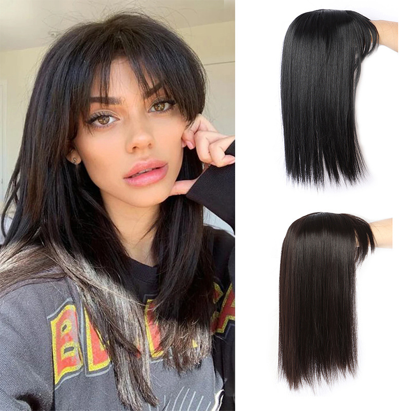 Wig head hair patch white hair covering natural seamless hair increasing volume lightweight seamless air bangs hair replacement block