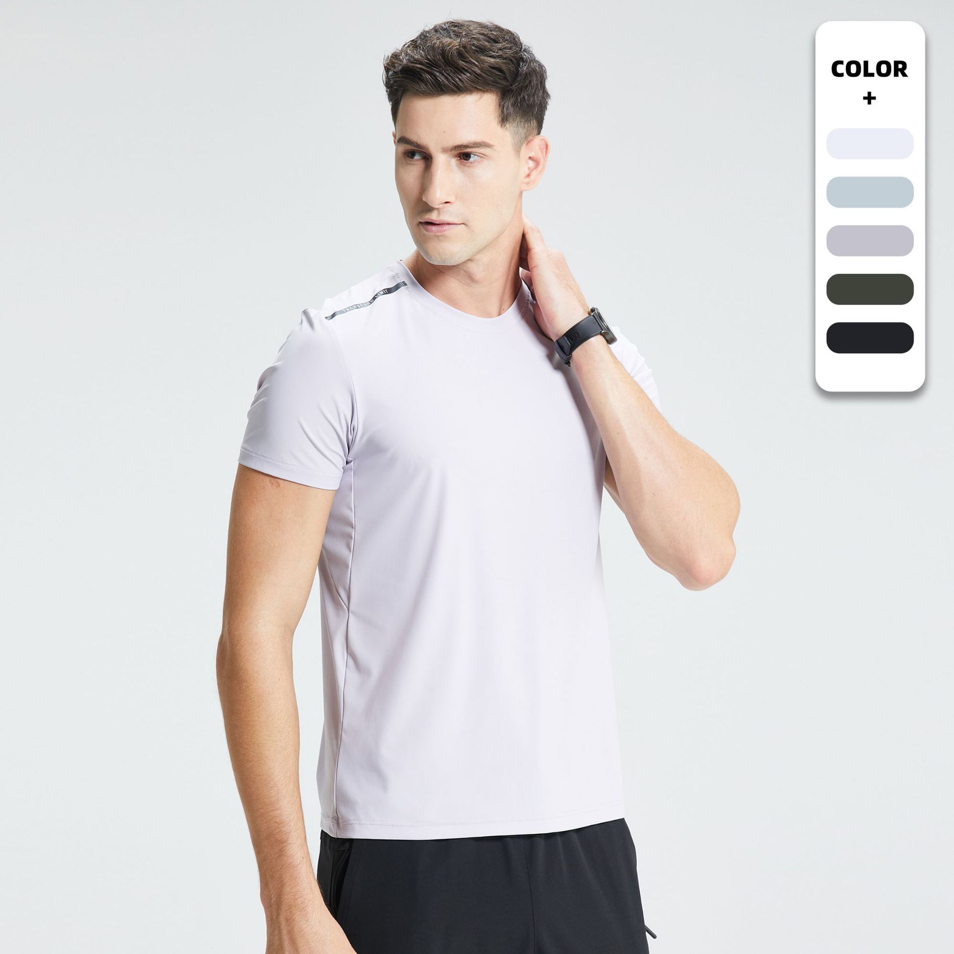 Summer Ice Silk T-Shirt for Men, Round Neck, Quick-Drying, Short-Sleeved, Thin, Breathable, Half-Sleeved, Large Size Top, Men's Sports Loose Trendy Top