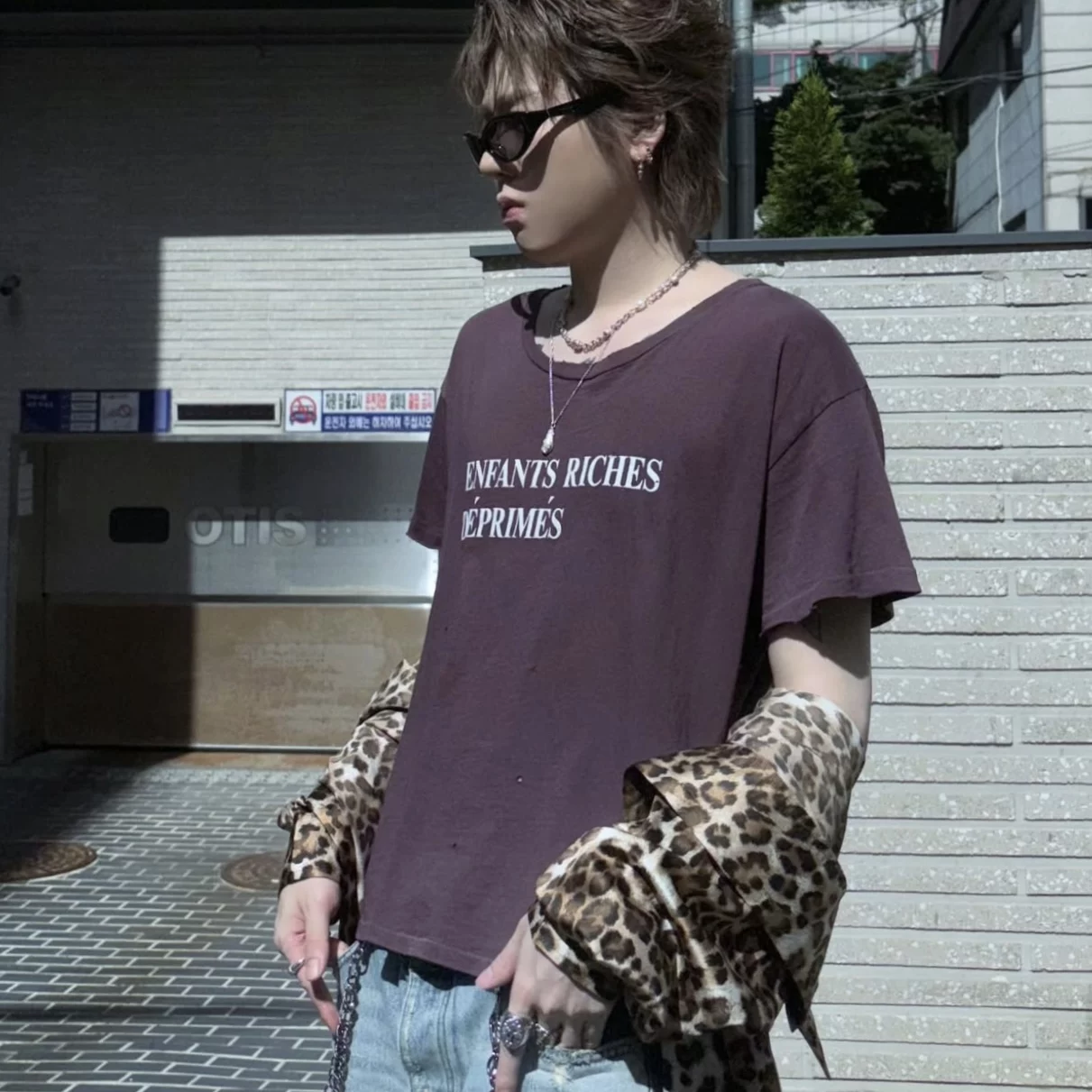 ERD Melancholy Rich Second Generation Limited Edition Mud Red Destruction Slogan Printed Short Sleeve Boxy T-shirt ZICO Same Style