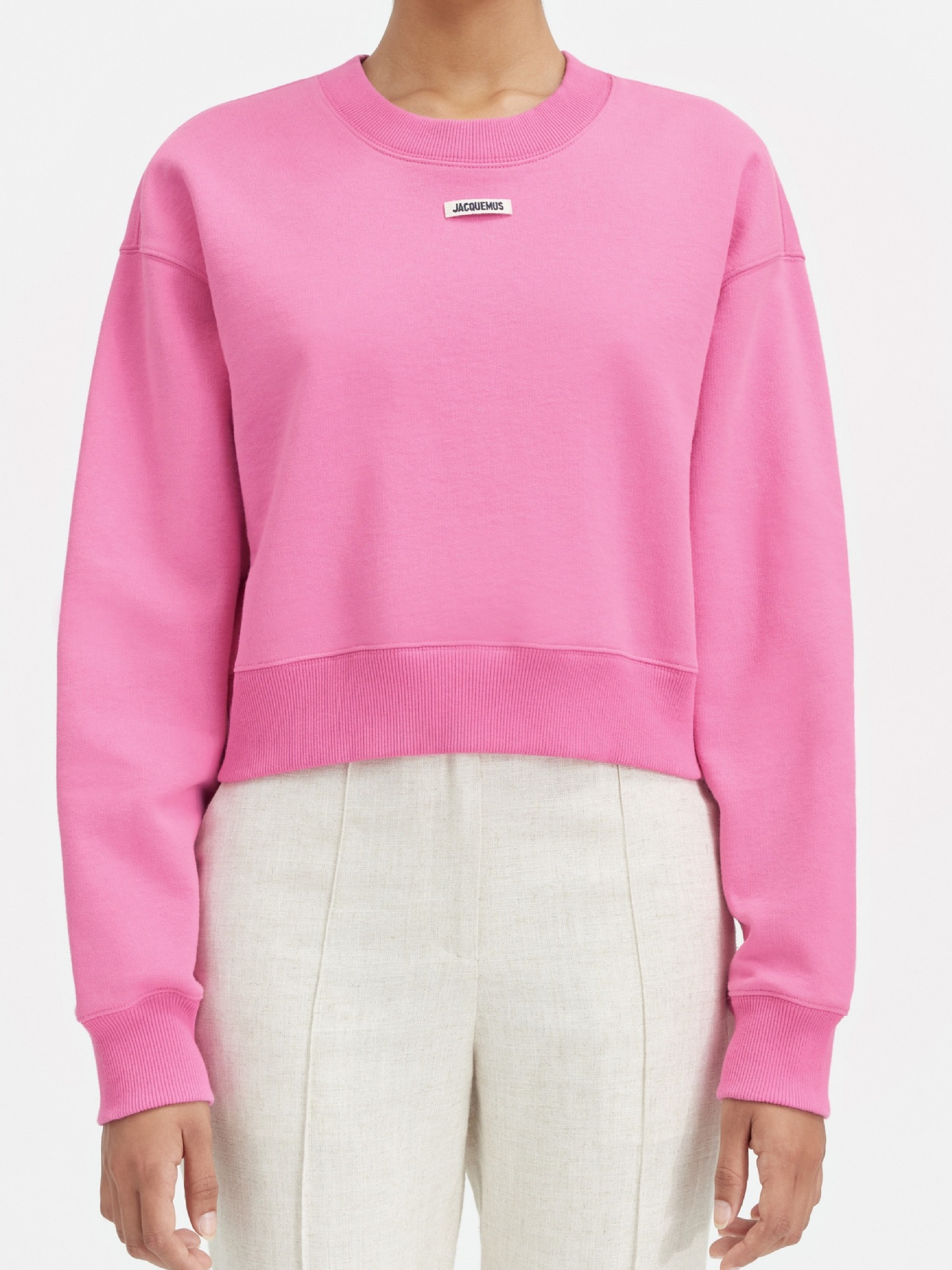 25 Early Autumn Cross-Border New Short Sweatshirt Women's Round Neck Long-Sleeved Pullover Sports Jacquemus Top