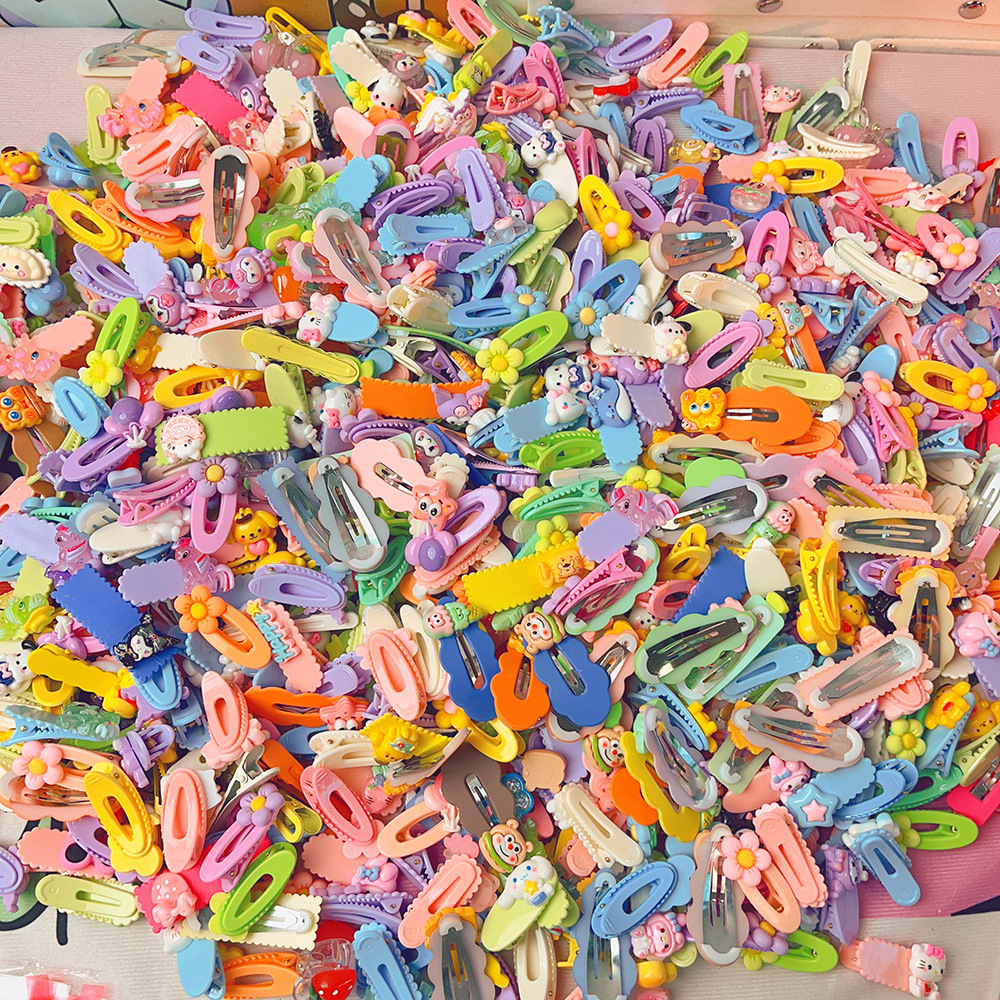 Dopamine Square Biscuit Hairpin Sanrio DIY Handmade Finished Clip Headwear Resin Cartoon Cute Accessories