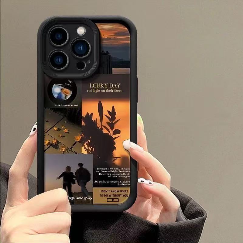 Suitable for Sunset Couple Apple 17Promax Mobile Phone Case Tianyan Ladder Case Iphone16/15/14 European and American 13