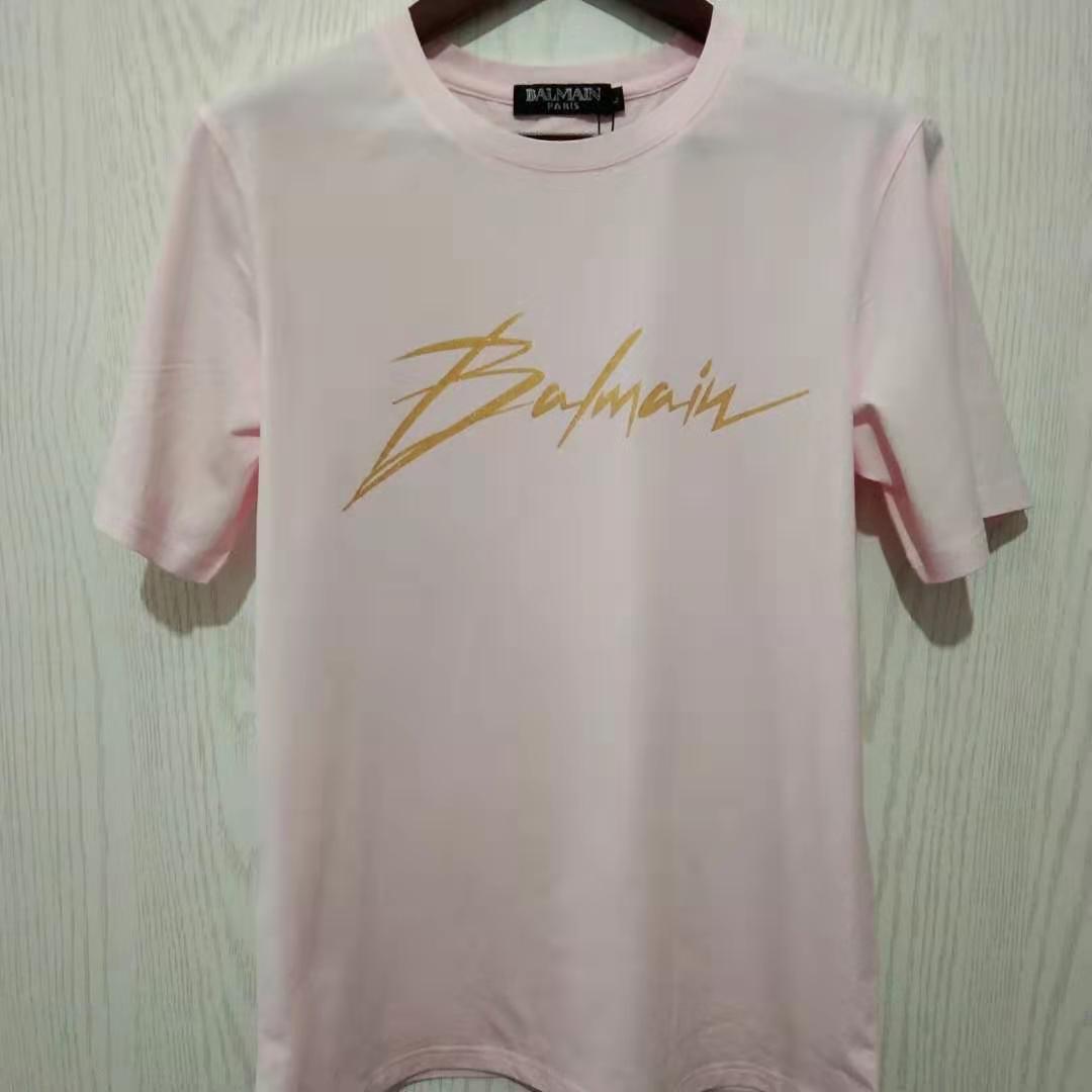 Balmain/Balmain Europe Station T-shirt Printed Half-sleeve Classic Letter Cool T-shirt