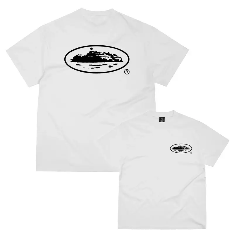 Alcatraz Letter Logo Printed Trendy Brand Men's and Women's Summer Street Loose Casual Cotton Short-Sleeved T-Shirt