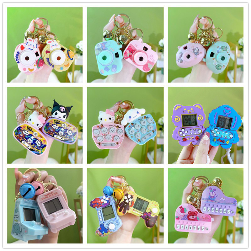 Cartoon Mini Handheld Hamster Game Machine Camera Dance Machine Puzzle Keychain Hanging Fun Student Gift