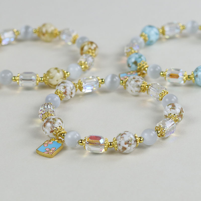 Cherry Blossom Glaze Bracelet Women's High-end Sense Light Luxury High-end Sense Rich Auspicious Gift Scenic Spot Jewelry Batch