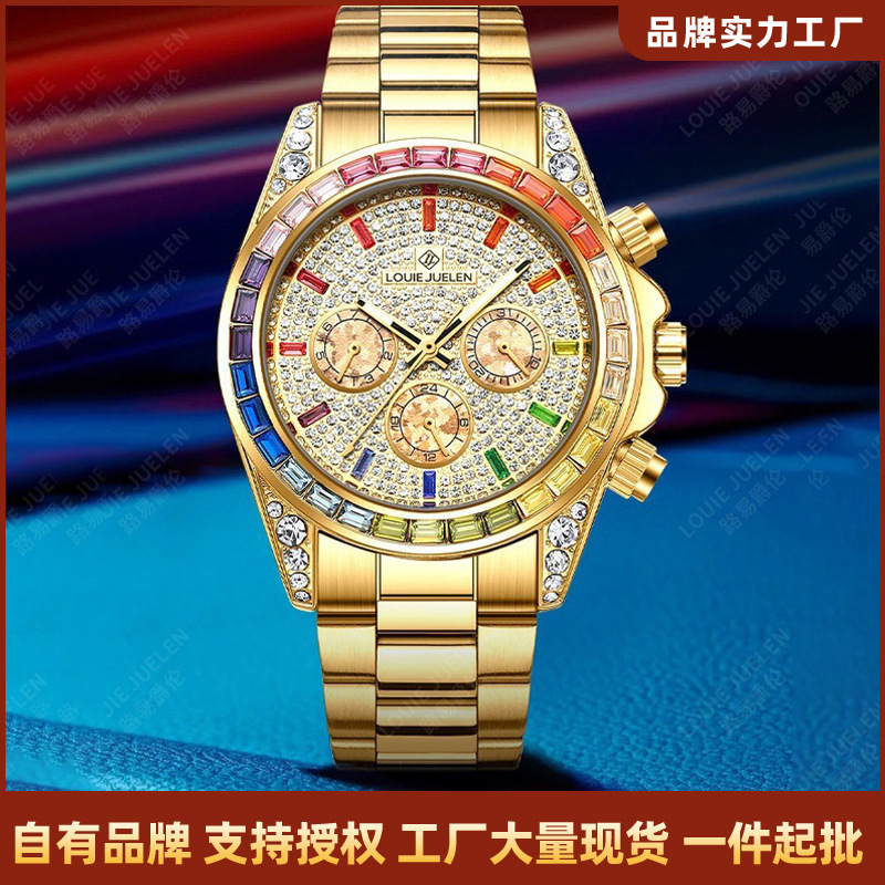 Louie Juelen Live Broadcast Popular Men's Luminous Calendar Rainbow Mechanical Watch