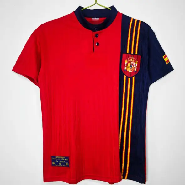 爆款复古 西班牙短袖T恤 球衣足球服fan version football jersey