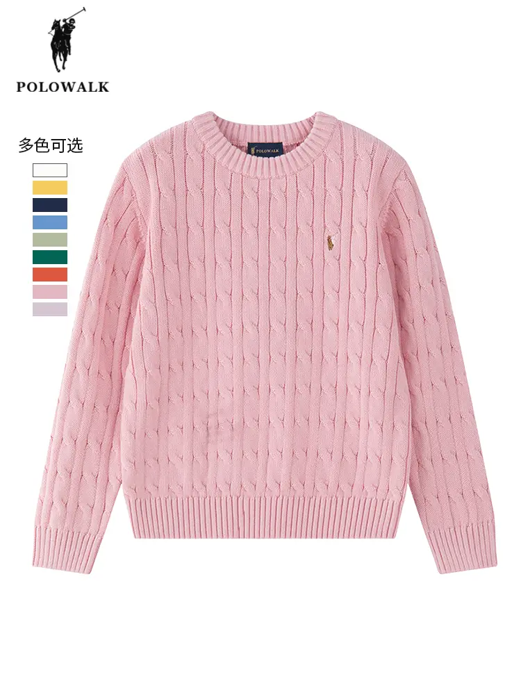 Polowalk Children's Clothing girl Sweater New arrival Spring and Autum Paul kids Bottoming Shirt Cable Family Clothing Knitwear