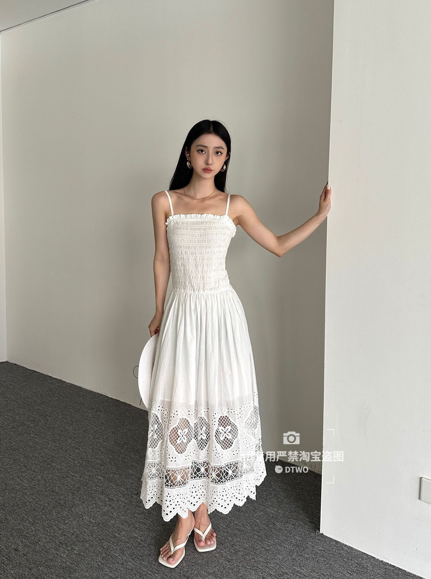 Dtwo Spring/Summer New Original Design Thirteen Lines Women's Wholesale Slimming Waist-Cinching Strap Dress 6203223
