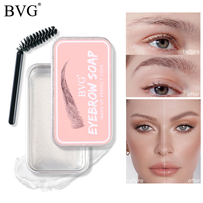 Cross-border makeup BVG eyebrow cream suit wholesale transparent refreshing waterproof eyebrow styling soap eyebrow cream without logo