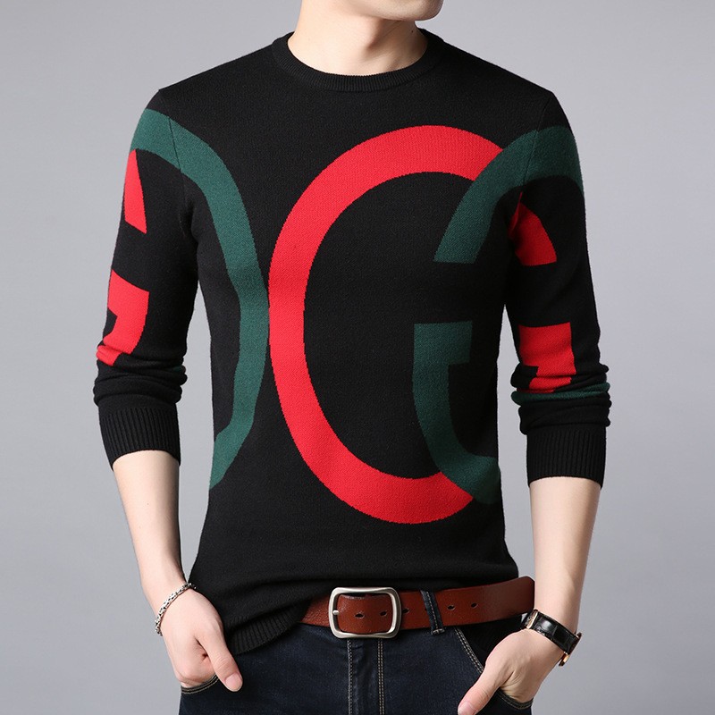 Cross-border 2023 autumn men's sweater round neck sweater long sleeve men's sweater middle-aged thickened warm bottoming shirt