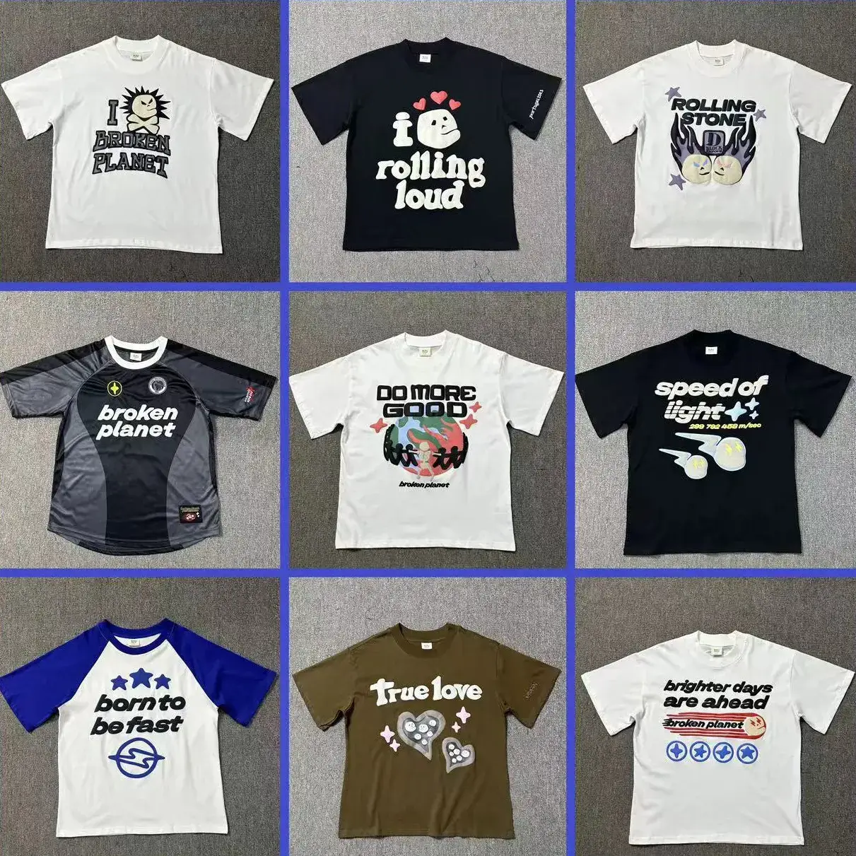欧美高街骷髅字母发泡印花宽松圆领短袖男女款休闲T恤情侣半袖潮