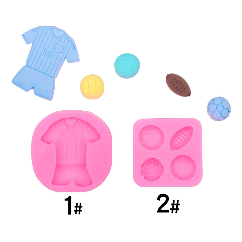 Basketball Baseball Football Football Jersey Sports Modeling Silicone Mold Fondash Cake Glue Clay Decorative Mold